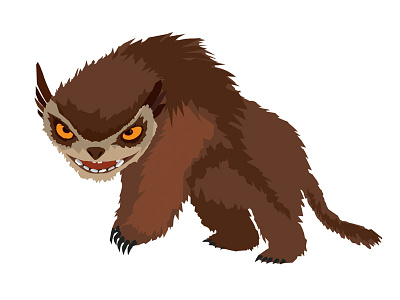 Croods illustration—Bear Owl character croods dreamwork hair illustration struck
