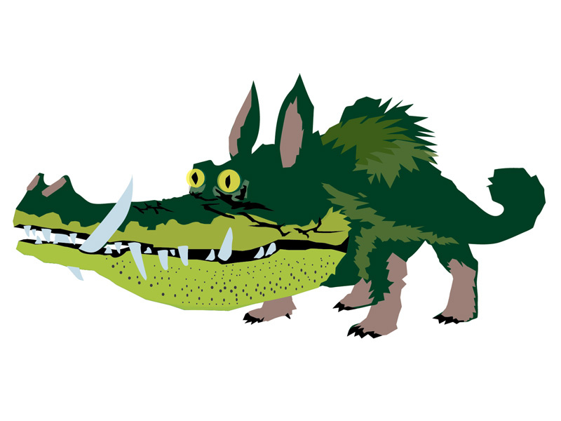 Croods illustration—Croco illustration character dreamwork struck hair cross sable tooth coco