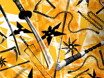 Ninja Turtles Weapon Pattern yellow pattern tmnt