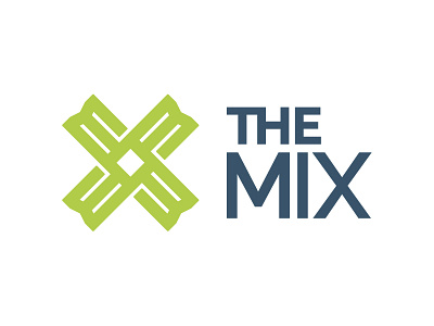 The Mix Logo blue brand commercial gray green logo m mall mix residential shopping x