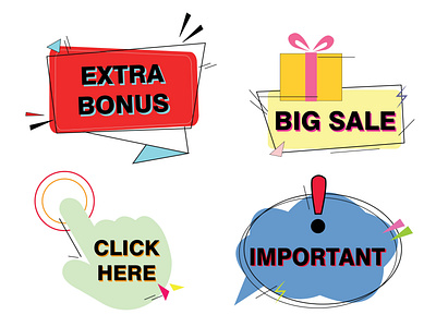 Icon2 big sale click here extra bonus icon design icon set important memphis style