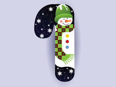 Snowman cane illustration