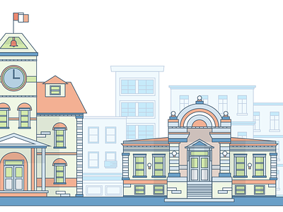City Scene buildings city illustration vector