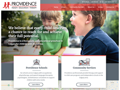 Providence Landing Page educational landing page school web design website