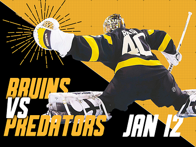 January 12 - Bruins v Predators boston bruins gameday graphic design hockey nashville predators