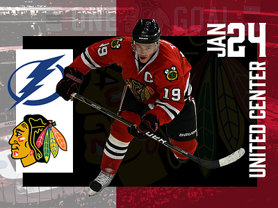 January 24 - Lightning vs Blackhawks chicago blackhawks gameday graphic design hockey sports design tampa bay lightning