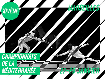 January 27 - Mediterranean Fencing Championships fencing gameday graphic design sports design