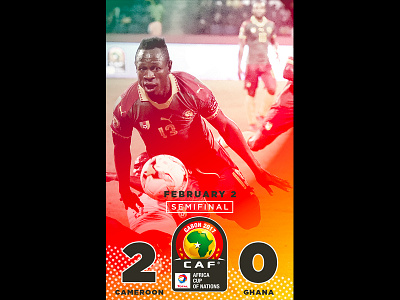 February 2 - Africa Cup of Nations africa cup of nations cameroon football gameday ghana graphic design soccer sports design