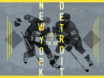 February 3 - New York Islanders vs Detroit Red Wings detroit red wings gameday graphic design hockey new york islanders sports design