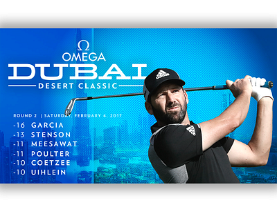 February 4 - Dubai Desert Classic dubai desert classic gameday golf graphic design sports design