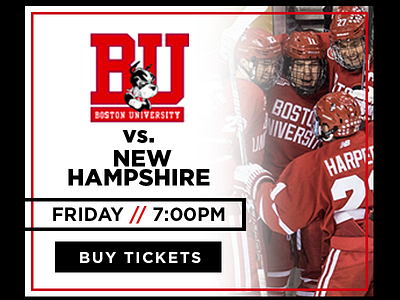 February 17 - Display Ads - Boston University vs New Hampshire boston university display ad graphic design hockey new hampshire sports design