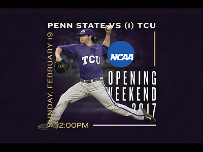 February 19 (gameday 50!) - Penn State vs TCU baseball gameday graphic design penn state sports design tcu
