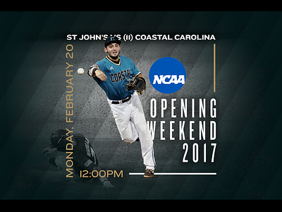 February 20 - St John's vs Coastal Carolina baseball coastal carolina gameday graphic design sports design st johns