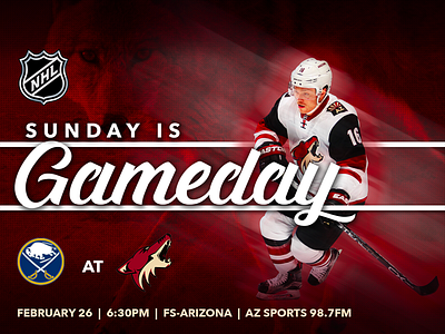 February 26 - Sabres vs Coyotes arizona coyotes buffalo sabres gameday graphic design hockey sports design