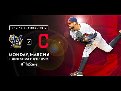 March 6 - Brewers vs Indians baseball cleveland indians gameday graphic design milwaukee brewers sports design spring training