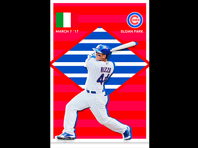 March 7 - Team Italy vs Cubs baseball chicago cubs gameday graphic design sports design spring training team italy world baseball classic