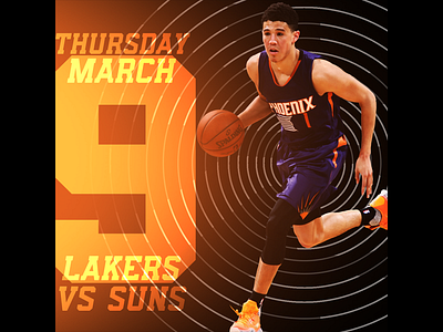 March 9 - Lakers vs Suns basketball gameday graphic design los angeles lakers phoenix suns sports design