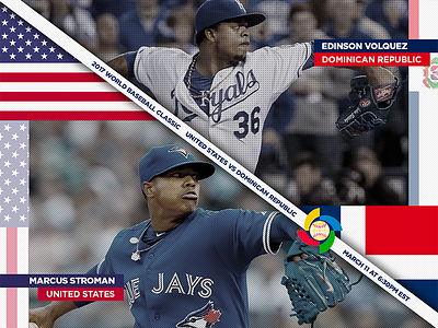 March 11 - USA vs Dominican Republic baseball gameday graphic design sports design world baseball classic