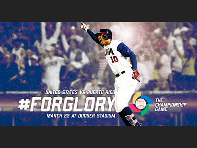 March 22 - World Baseball Classic Championship baseball gameday graphic design puerto rico sports design usa world baseball classic