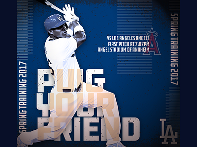 March 30 - Dodgers vs Angels baseball dodgers gameday graphic design puig sports design