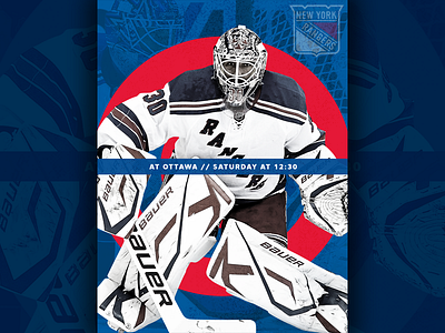 April 8 - Rangers vs Senators gameday graphic design hockey new york rangers nhl sports design