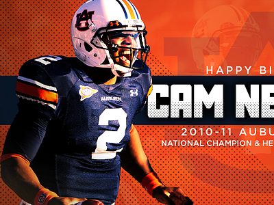 Happy Birthday, Cam Newton auburn cam newton football graphic design sec sports design