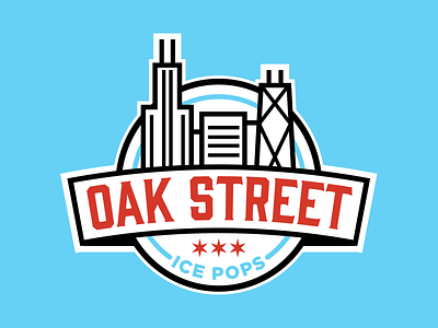 Oak Street Ice Pops chicago identity illustration logo