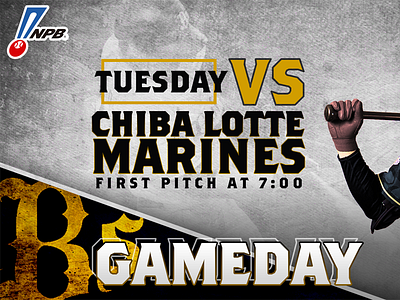 July 18 - Orix Buffaloes vs Chiba Lotte Marines baseball gameday graphic design japan sports design