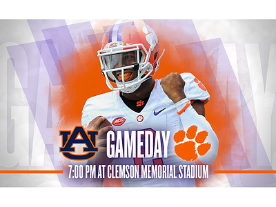 September 9 - Auburn vs Clemson clemson college football football gameday graphic design sports design tigers