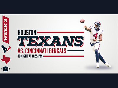September 14 - Texans vs Bengals football gameday graphic design houston nfl sports design texans