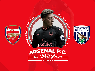 September 25 - Arsenal vs West Brom arsenal football gameday graphic design soccer sports design