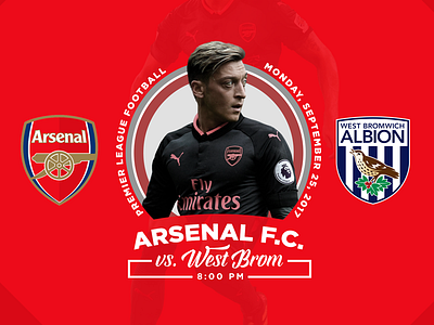 September 25 - Arsenal vs West Brom arsenal football gameday graphic design soccer sports design