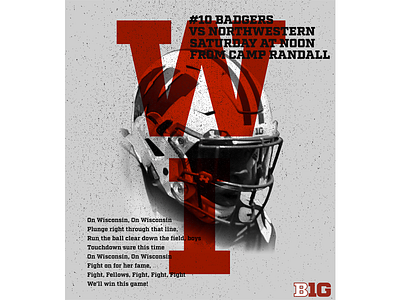 September 30 - Wisconsin vs Northwestern badgers college football football gameday graphic design sports design wisconsin