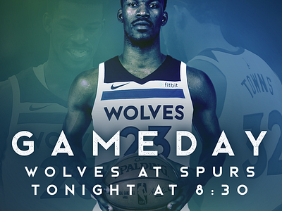 October 18 - Timberwolves vs Spurs basketball gameday graphic design minnesota nba sports design timberwolves