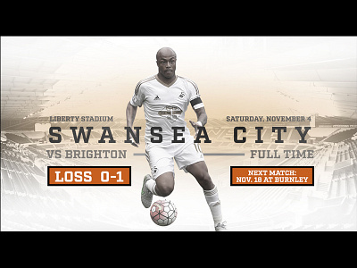 November 4 - Swansea City vs Brighton football gameday graphic design soccer sports design swansea