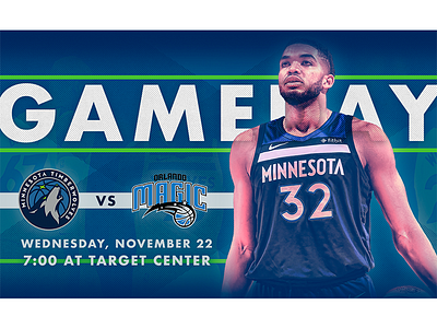 November 22 - Timberwolves vs Magic basketball gameday graphic design minnesota sports design timberwolves