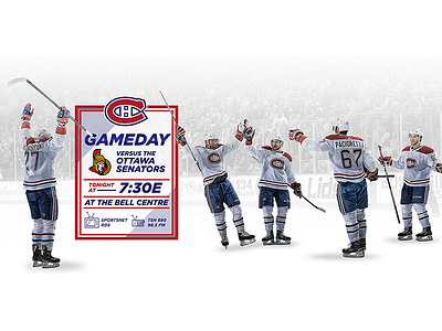 November 29 - Canadiens vs Senators canadiens gameday graphic design hockey montreal sports design