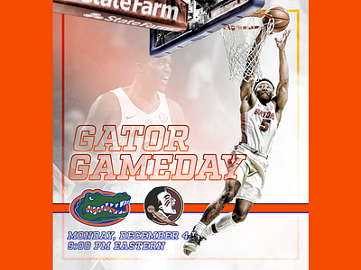 December 4 - Florida vs Florida State college basketball florida gameday gators graphic design sports design