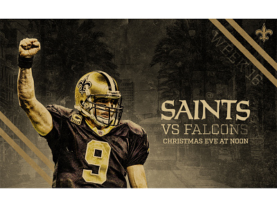 December 24 - Saints vs Falcons football gameday graphic design new orleans saints sports design