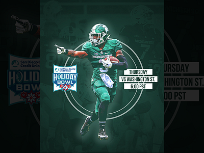 December 28 - Holiday Bowl football gameday graphic design michigan state spartans sports design