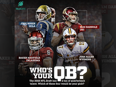 Talegate - Who's Your QB? football graphic design sports design