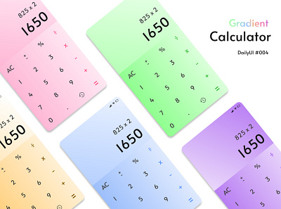 Daily UI #004 - Calculator app calculator calculator design color daily 100 challenge dailyui dailyuichallenge design gradient interface minimal ui ux