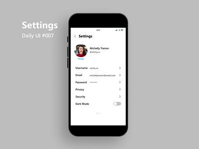 Daily UI #007 - Settings app daily 100 challenge daily ui dailyui dailyuichallenge design interface minimal settings ui ux