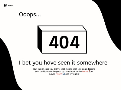 Daily UI #008 - 404 page 404 404 error 404page daily 100 challenge daily ui dailyui dailyuichallenge design minimal notion ui ux
