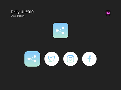 Daily UI #010 - Share Button app daily 100 challenge daily ui dailyui dailyuichallenge design icon interface minimal share share button share icon ui ux