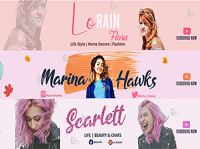 Youtube channel art designs channel art girls minimalist youtube banner