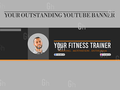 Youtube banner channel art design channel art design fitness graphics fitness youtube banner