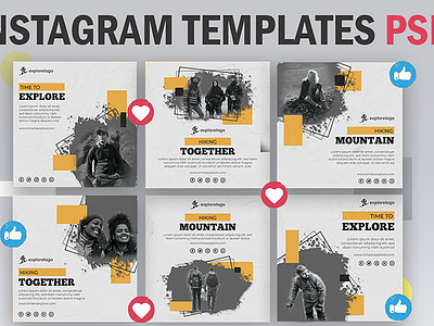 Instagram Templates branding post business post hiking post instagram instagram design instagram post instagram template intagram marketing promotion graphics social media social media graphics social media post