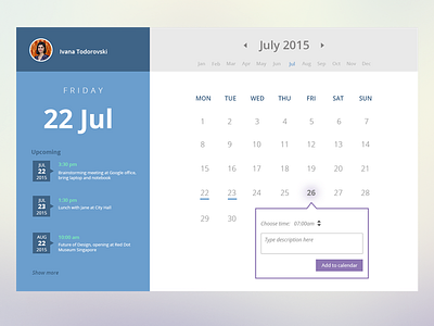 Calendar widget