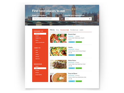 Restaurant Suggestion App dailyui eating food interface layout restaurants suggestions tripadvisor ui userinterface ux web